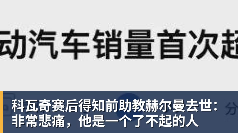 ky体育科瓦奇赛后得知前助教赫尔曼去世:非常悲痛,他是一个了不起的人